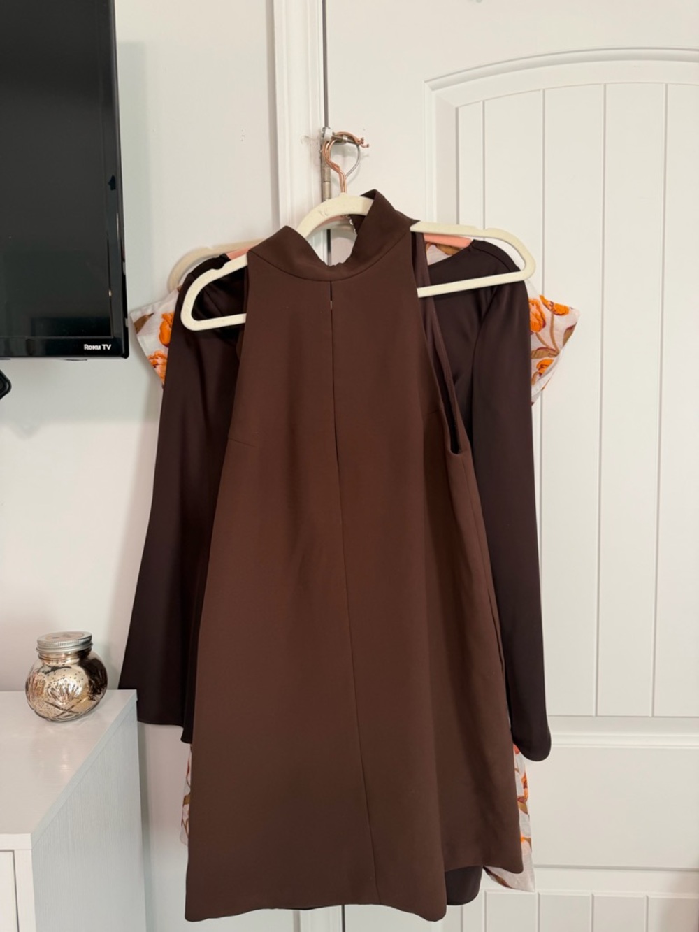 Brown Sleeveless Mock Neck Dress - Unbranded